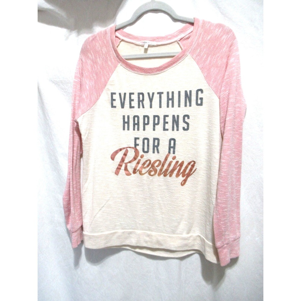 P.J. Salvage Medium Everything Happens For a Riesling Long Sleeve PJ Lounge Top